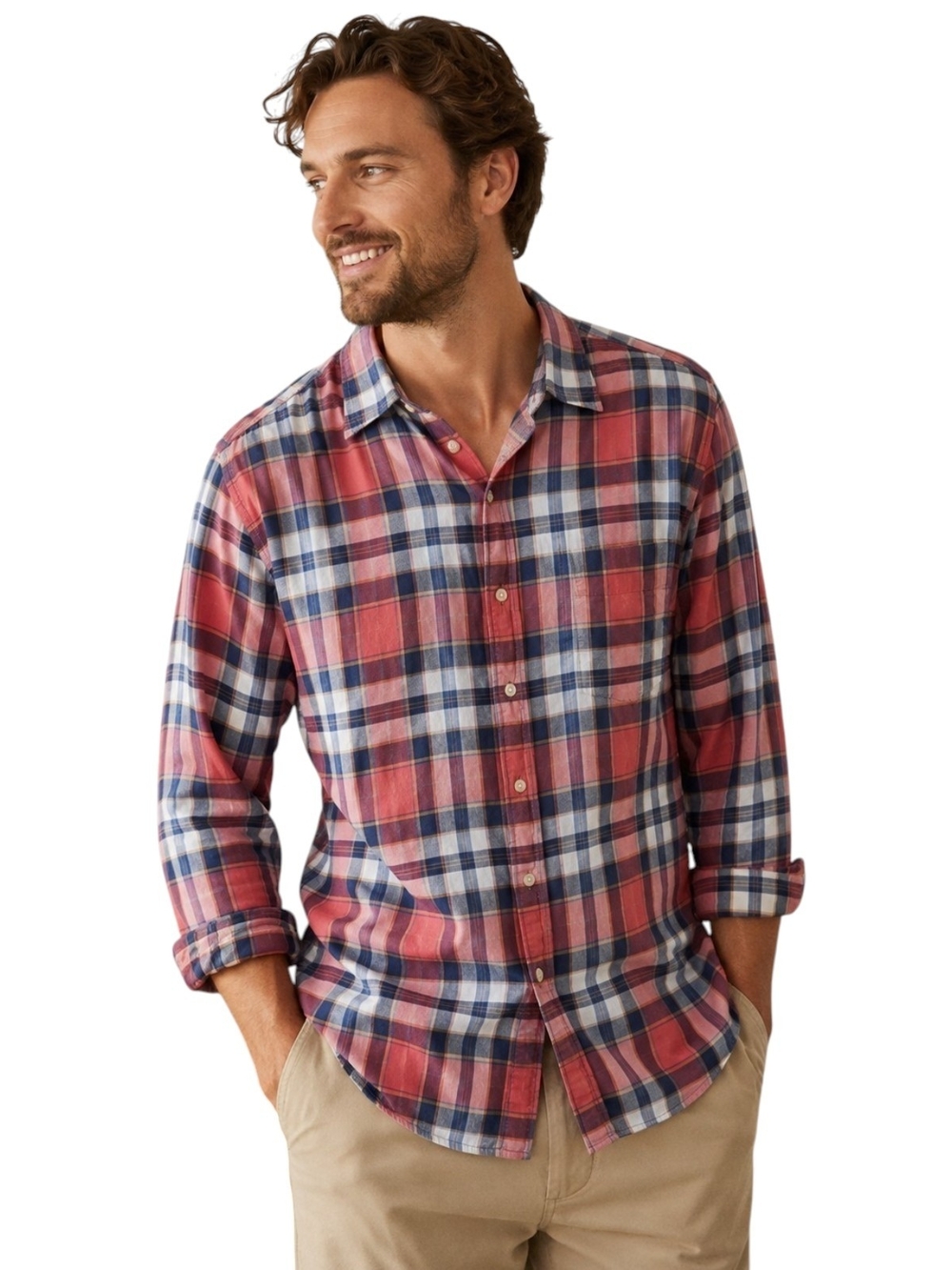 J.Crew Madras Plaid Button Down Shirt Men's XL 100% Cotton Preppy Old Money